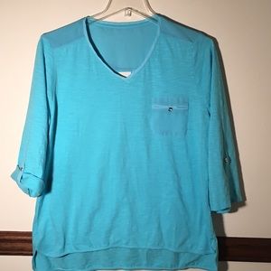 Chico’s Hi Lo Aquamarine Blouse